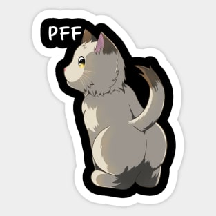 Pff, Cute Cat Butt Sticker